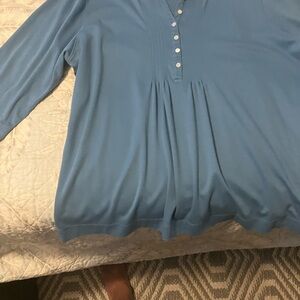 L.L. Bean medium Blue top with Pleats